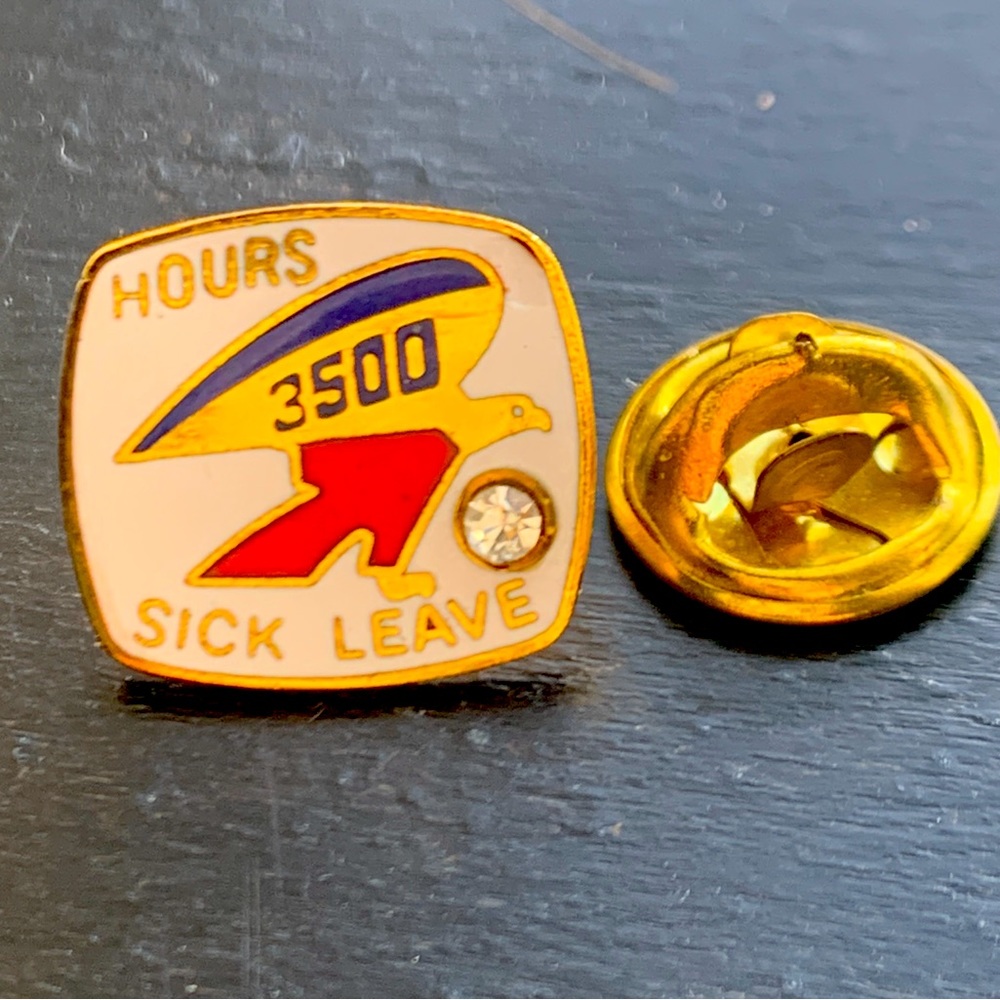 One of a kind USPS 3500 hours sick leave pin